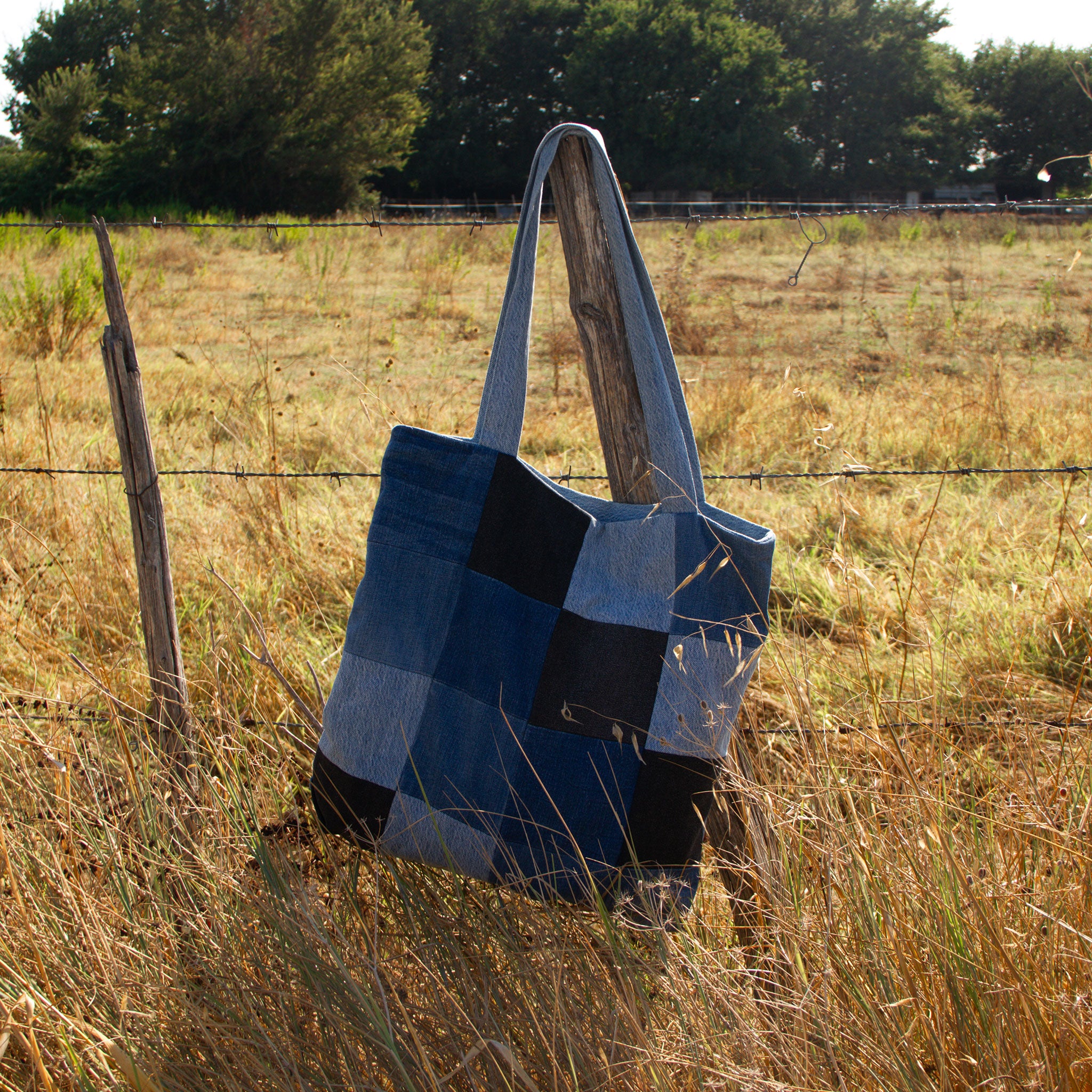Everyday Patchwork Recycled Denim Tote