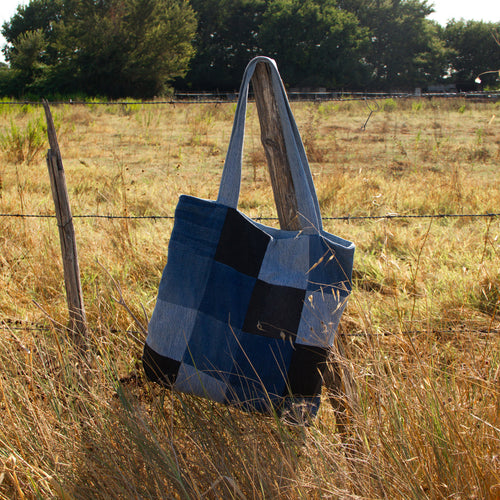 Everyday Patchwork Recycled Denim Tote