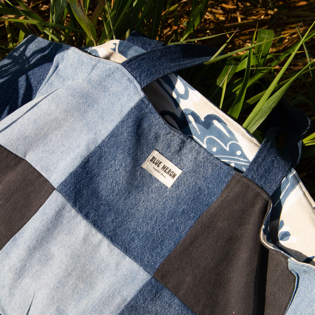 Large Patchwork Recycled Denim Tote