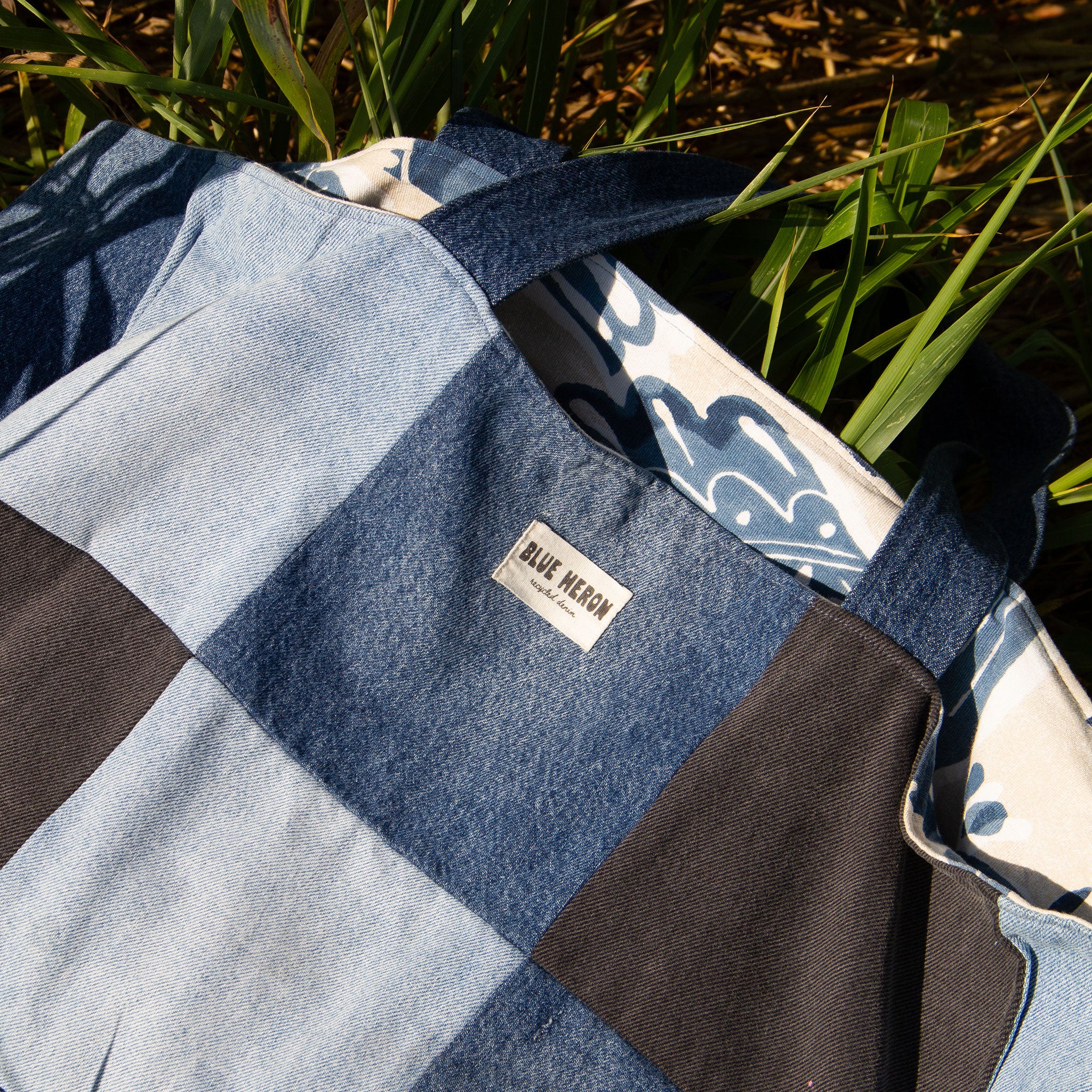 Large Patchwork Recycled Denim Tote